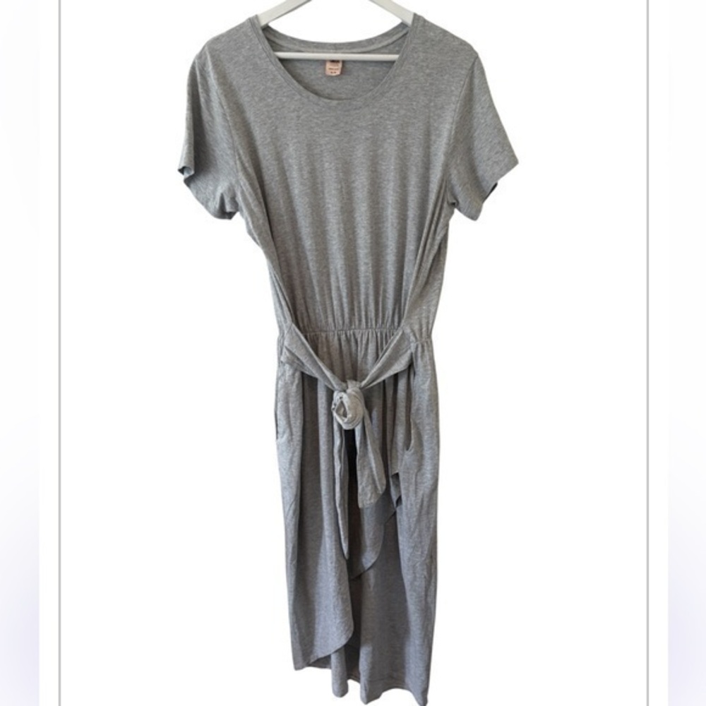 Smash + Tess Gray Rebecca Minimalist  Casual Faux Wrap Dress Size XL